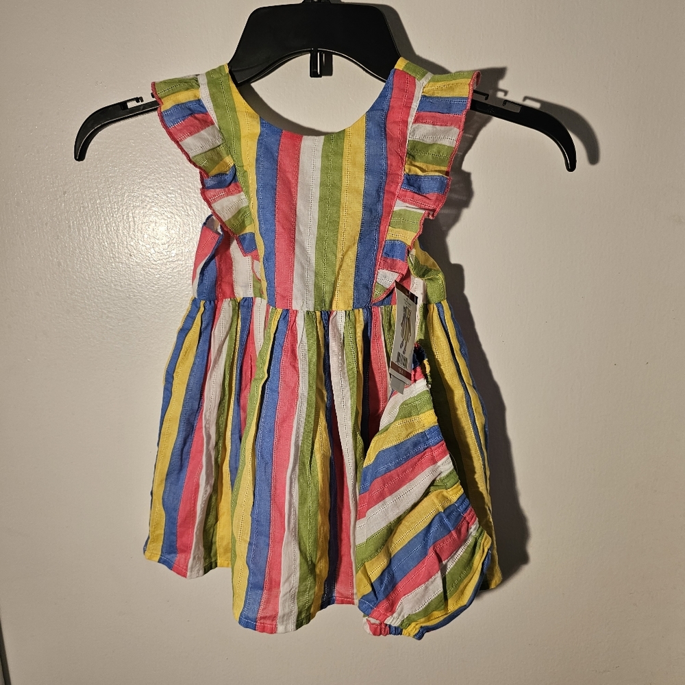 Zunie 18M Rainbow Stripe Sun Dress with Bloomers
